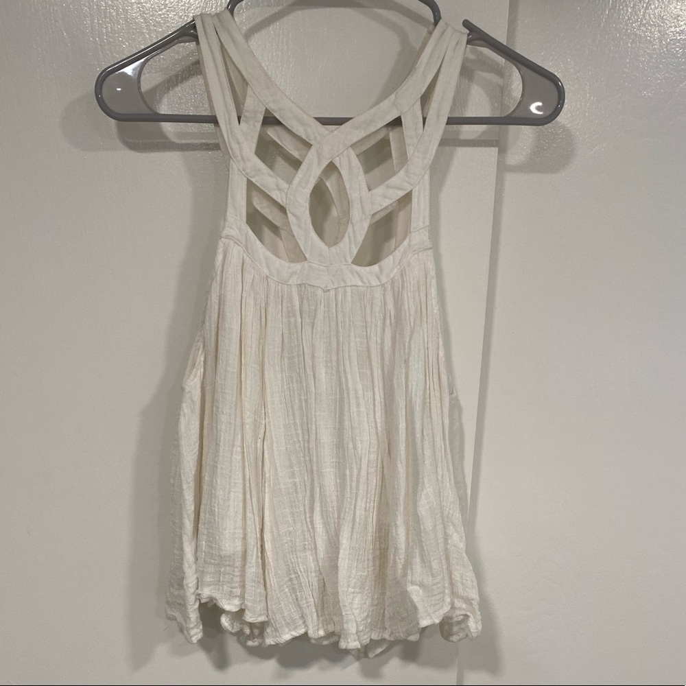 Free People FP One Geo Gauzy Cotton Blouson Top - Picture 5 of 5